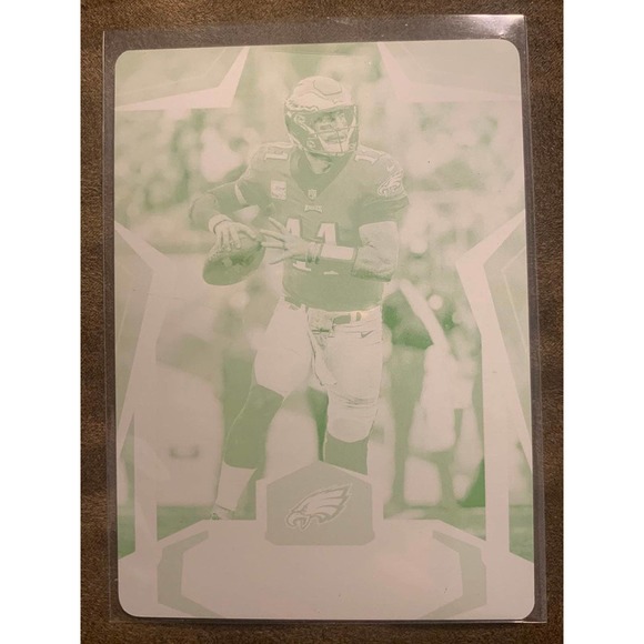 2019 Panini Carson Wentz 1/1 Cyan Plate - Picture 1 of 2